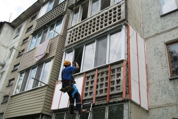утепление балкона снаружи пенополистиролом
